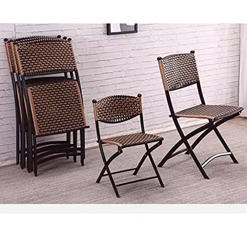 Nizame 3/4 Pcs Outdoor Patio Sectional Sofa, Pe Wicker Furniture Conversation Sets, Folding Garden Chair, Coffee Table For Poolside, Backyard (Color : Brown, Size : 3Pcs) #TOP5