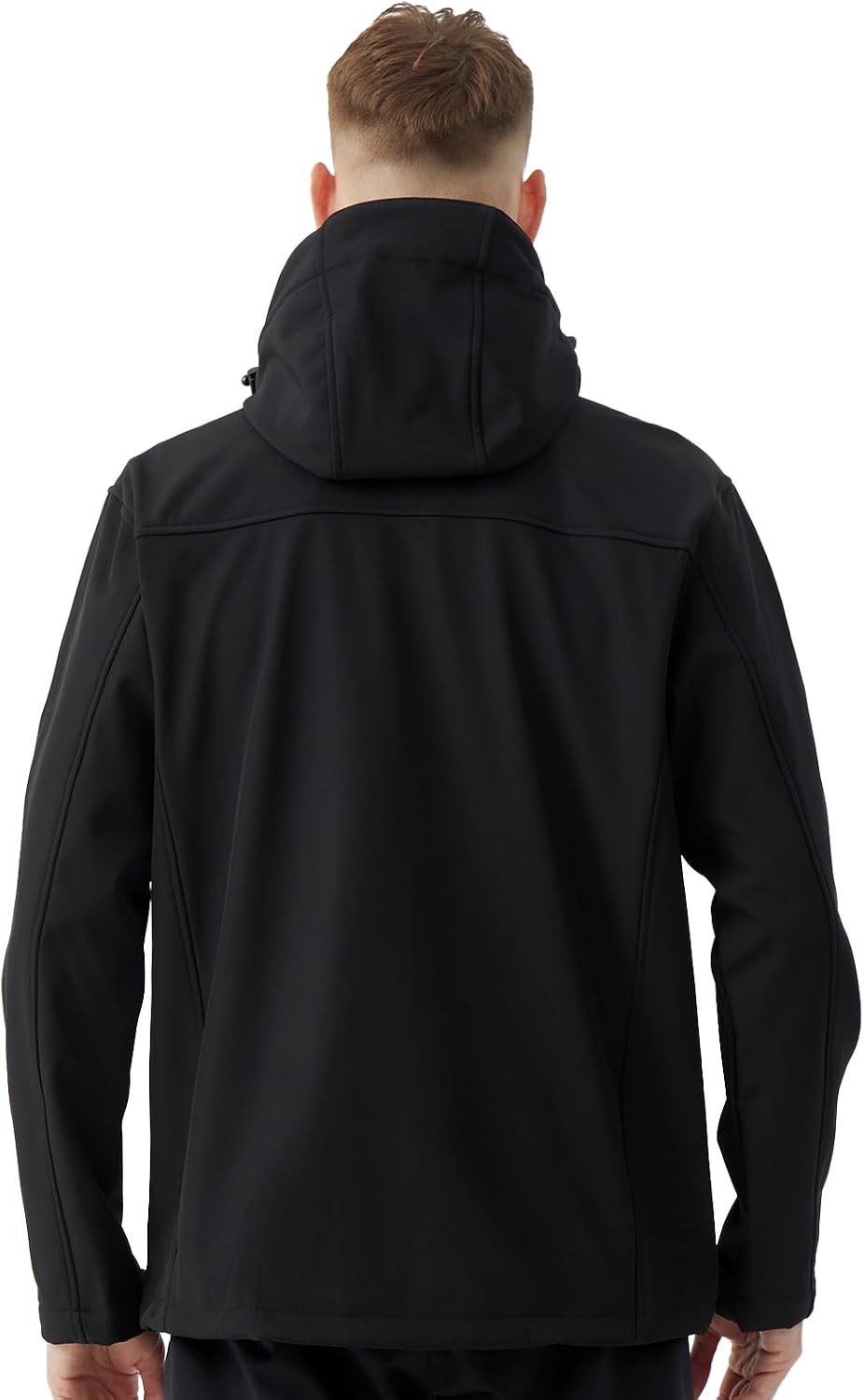 Men's Softshell Jacket Tactical Waterproof Fleece Lined with Hood Windbreaker Rain Shell Outerwear for Outdoor Hiking