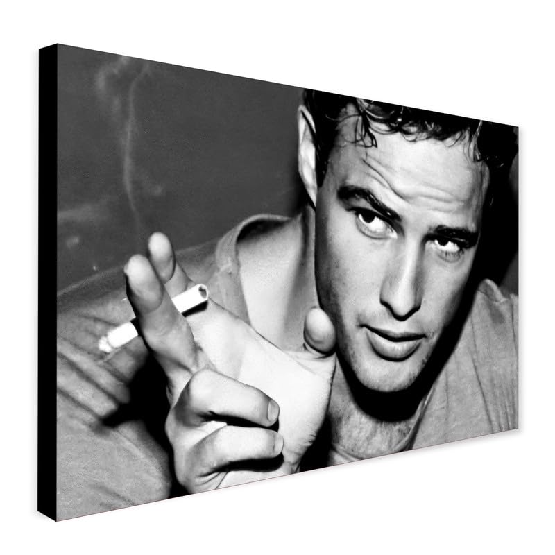 marlon brando cigarette poster Young - Movie Art Marlon Brando Lighting A Cigarette