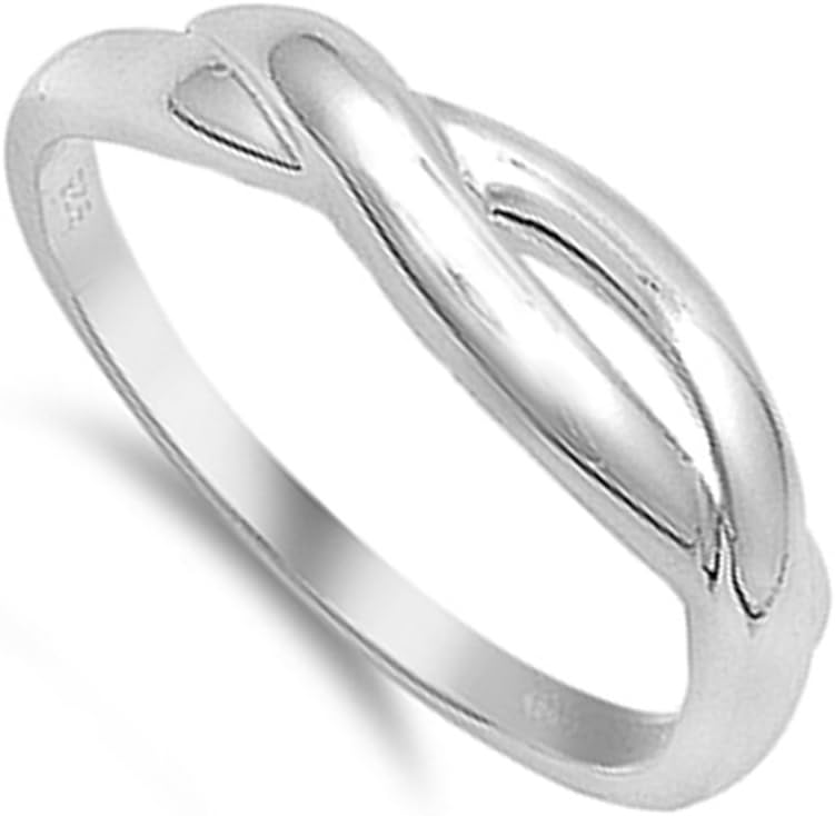 Sterling Silver Women's Braid Infinity Ring Classic 925 Band 5mm New Sizes 5-9