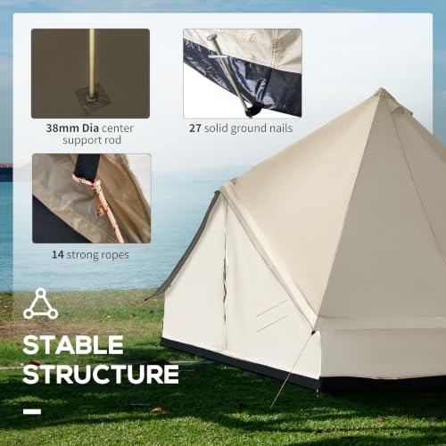 Outsunny Carpa Yurt para 10 Personas con Interior Espacioso 16' x 16' x 10' miniatura 3