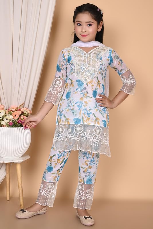 Image of Elegent Girl Dresses|| Ebroidery Dress For Girls || Cotton Blend,INDIANSUIT 2-12 YEARS