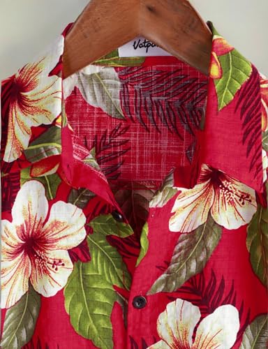Image of VATPAVE Mens Casual Hawaiian Floral Shirts Short Sleeve Button Down Tropical Shirts Beach Summer Shirts