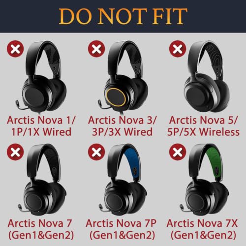 Image of SOULWIT Earpads for Arctis Nova Pro Wireless /Nova Elite - Black | (Not Fit Nova Pro Wired), for SteelSeries Arctis Nova Pro Wireless /Arctis Nova Elite Headphones