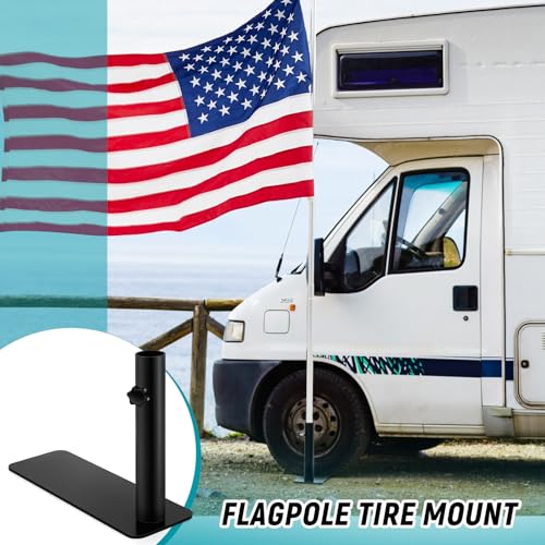 Yaocom XIE-YAOCOM-1488 2 Pcs Portable Flagpole Tire Mount Metal Stand Holder thumb #3