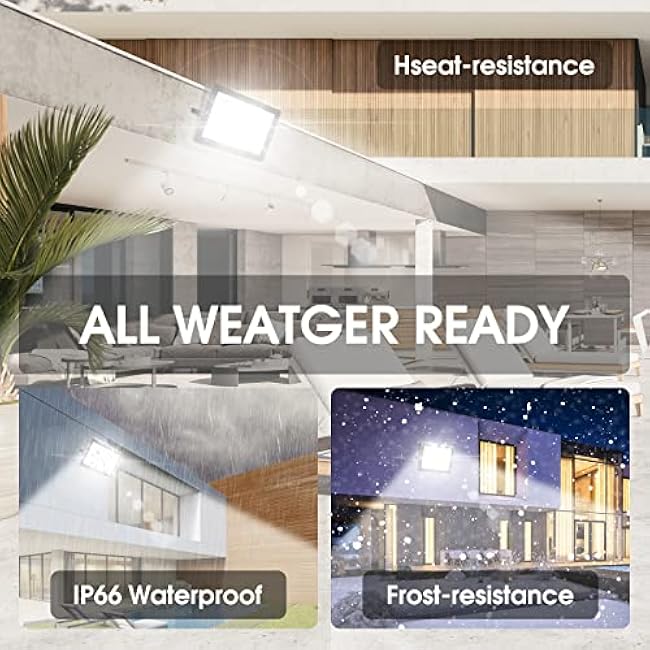 400W LED Stadium Flood Light Outdoor,2400W Equivalent 50500LM 5000K Daylight White Super Bright FloodLight with Plug,85-277V IP66 Waterproof Commercial Lighting for Sports Fields,Counts,Arena