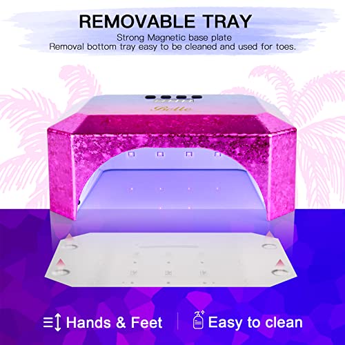 Gel Uv Nail Lamp, Cordless Led Nail Light Rechargeable Nail Dryer Uv Lamp For Gel Nails With 4 Timer Setting Sensor And Lcd Display, Professional Led Uv Lamp For Gel Polish (Gradient) #TOP5