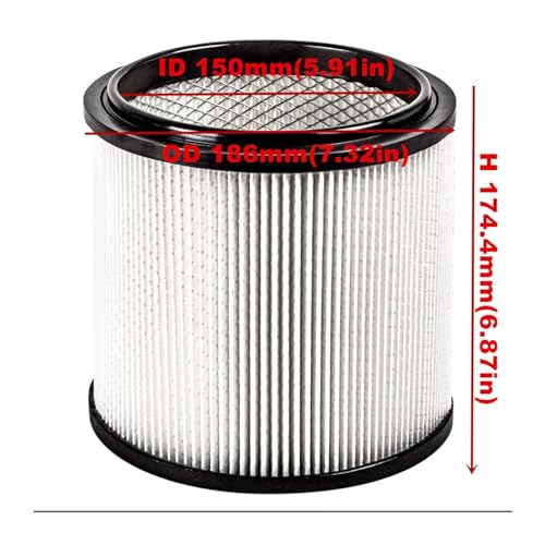 CobydA 1 Pack Cartridge HEPA Filter Fitsã Compatible for Vacmaster Wet Dry Vacuums VKE1030SF
