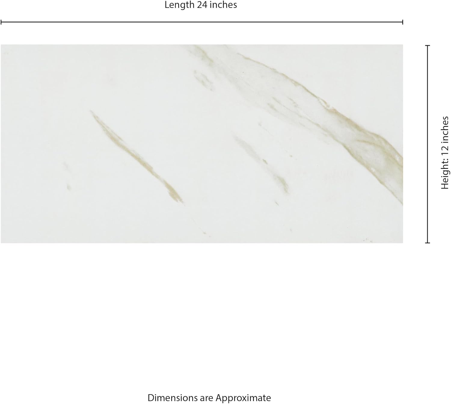 MSI Stone NCAR1224 Carrara Tile with Matte Finish, 12" x 24", White
