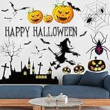 Pegatina De Pared De Murciélago De Calabaza De Halloween Pegatinas De Ventana De PVC Calcomanías Arte Decoración Del Hogar (3)