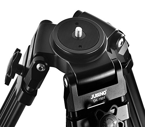 Khalia-Foto 6000 JUSINO DK-1501 stabiles Profi Video-Stativ mit Doppelrohrbeinen, inkl. Fluid-Videoneiger PH-70… – Bild 5