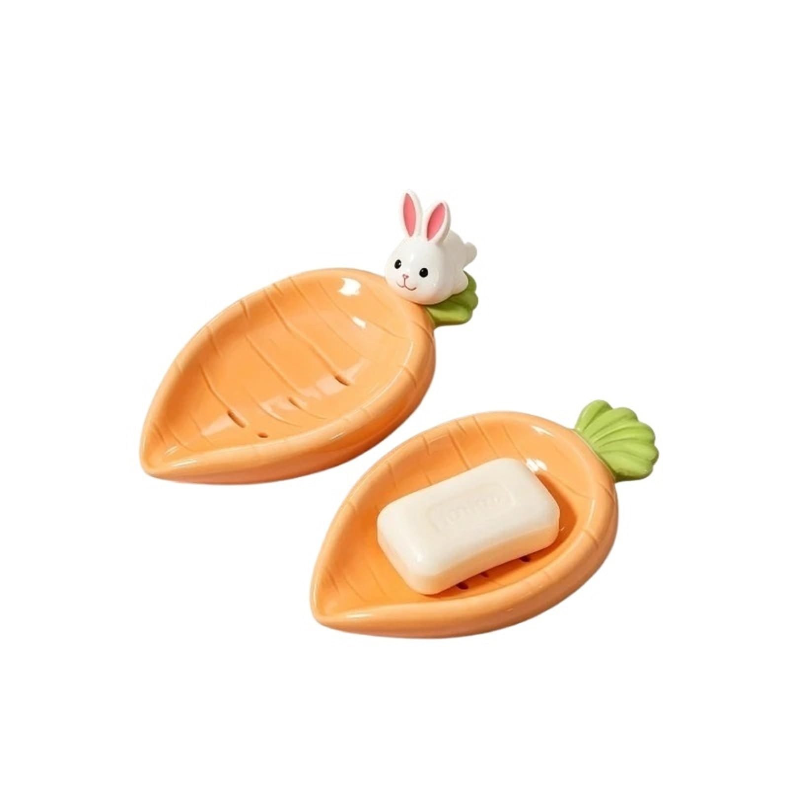 Jabonera 1/2 jabonera de cerámica | Caja de drenaje de baño con soporte(2pcs)
