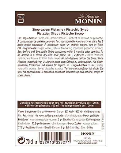 Monin Pistache (S/Alcohol) - 700 ml - Imagen 6