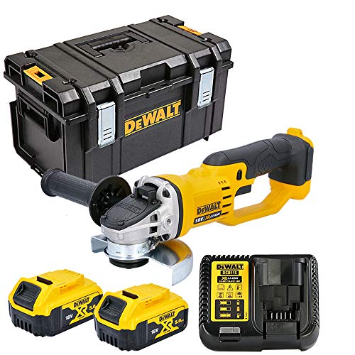DeWalt DCG412N 18V Angle Grinder 125mm with 2 x 5.0Ah Batteries, Charger & Case