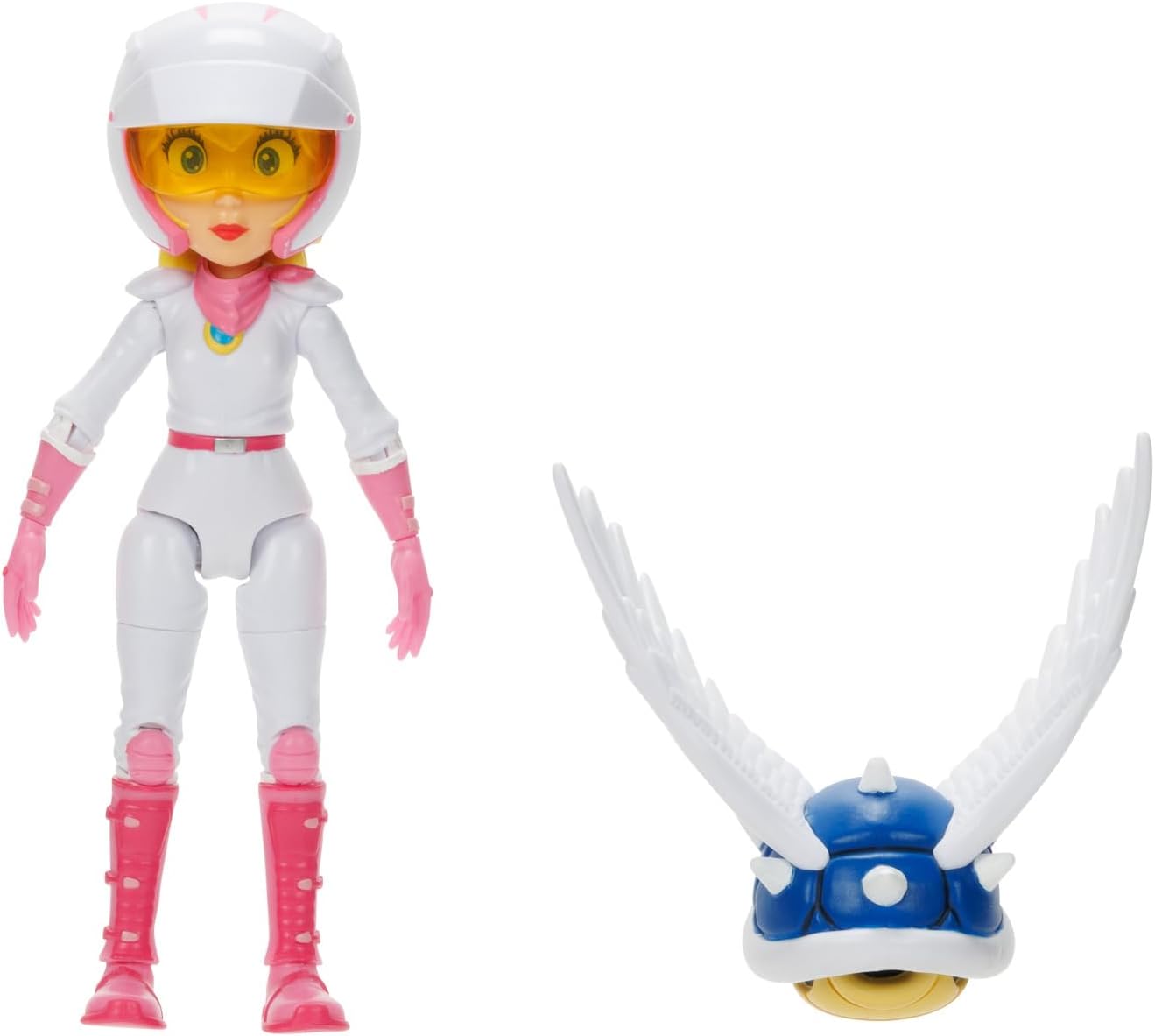 5 Inch Action Figure Series 2 Peach Figure in Motorcycle Outfit with Spiny Blue Shell
