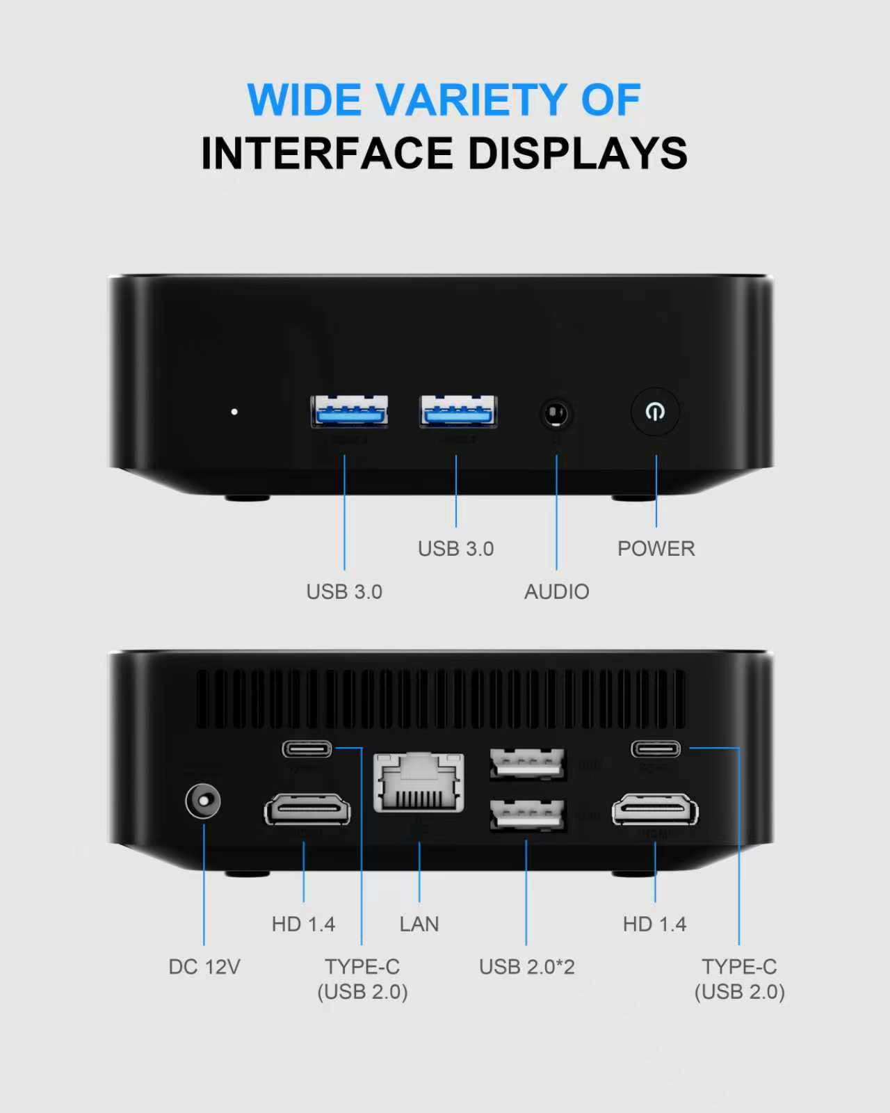 Mini PC, processore Intel N3150 (4C/4T, fino a 2,08 GHz) 8 GB RAM 256 GB SSD, micro computer desktop con doppio HDMI 4K, WiFi 5, Bluetooth 4.2 per casa e ufficio