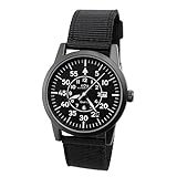 oDo Shmeichel Tactical Watch WW2 Luftwaffe Style Military Watch Full Black