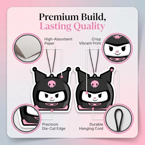 Image of PumpCar 2 pieces Evil Racer Bunny double-sided hanging cartoon Vanilla-scented funny car air freshener Cool hanging for rearview mirror Car Interior Accessories Gifts