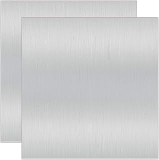 2Pack 6061 T651 Aluminum Sheet Metal 5.9x5.9x1/8" Flat Plain Aluminum Plate Covered with Protective Film, Heat Treatable Rectangle Aluminum Metal Plate for Crafting, DIY, Process Industry，3mm Thick