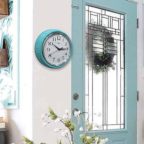Horloge murale décorative de style rétro turquoise pour intérieur chic - 5