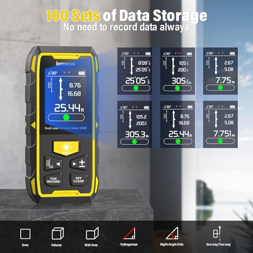 image for IKOVWUK Dual Laser Measuring Tool, 393FT/120M Bilateral Laser Distance