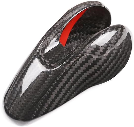 Real Carbon Fiber Gear Shift Head Knob Decoration Cover Protector for Porsche Macan Panamera Cayman Boxster 911 718 2008-2020 Car Interior Accessories (Black Carbon Fiber)