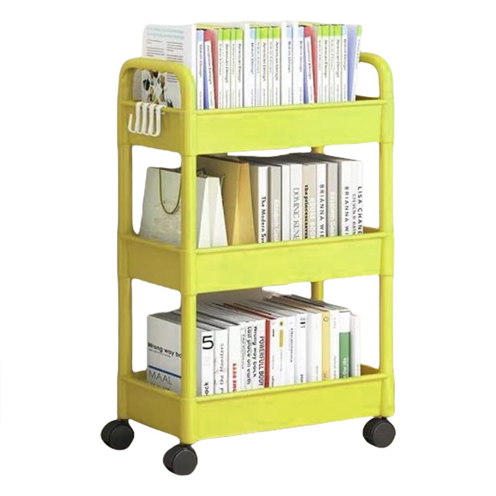 APGLSXY Sturdy 3 Layer Mobile Shelving Unit Multipurpose Storage Rack Utility Cart for Household Bathroom Kitchen Easy Assemble Utility Cart