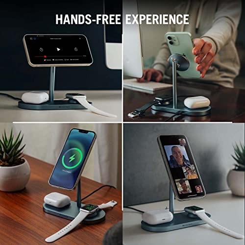 Image of Dailyobjects Surge 3-in-1 Wireless USB Type C Charger for All Qi Enabled Devices with Upto 25W Transmitter Coil-Compatible with Air Pods Pro,iPhone Se /14 /13 /12 /11 Series & All QI Enable Phones-Silver