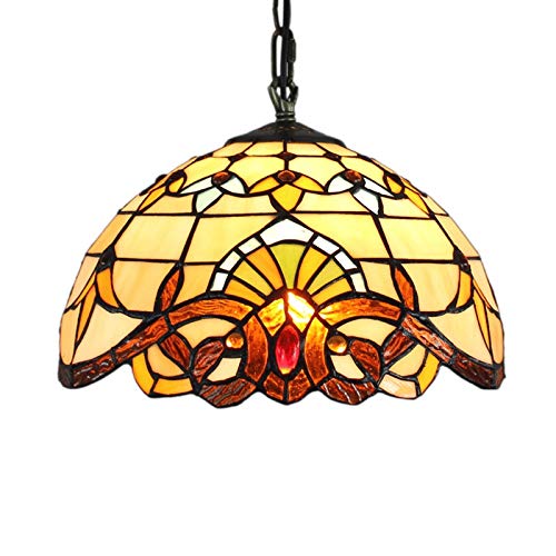 Lampe suspendue Tiffany pour restaurant et plafonnier baroque de chambre