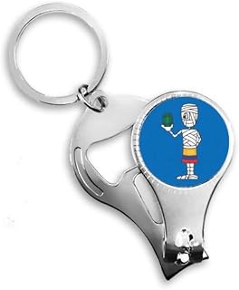 Mummy Football Anel de pinça de unha com alça de mão única chaveiro abridor de garrafas cortador