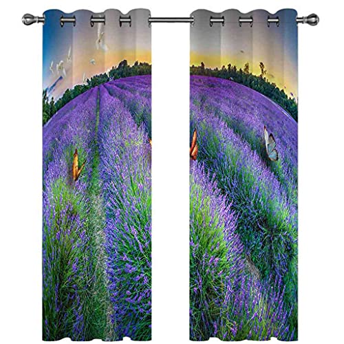 Rideau occultant à oeillets polyester isolant thermique lot de 2 rideaux - 3