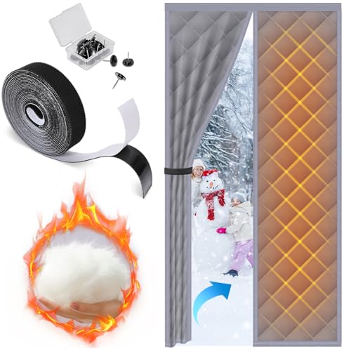 FLYZZZ Magnetic Thermal Insulated Curtain - Fits Door Size 38