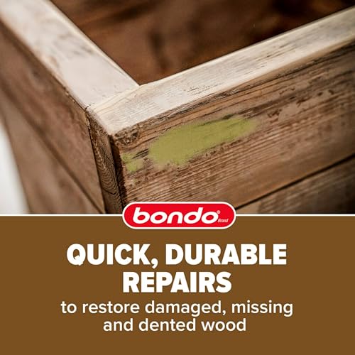 Image of Bondo FD-PT-ES Wood Filler 12 oz with Hardener 0.5 oz, Pack of 2 | Repairs Chips and Cracks in Wood, Sandable, Paintable, Stainable