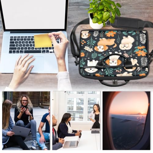 Bolso para portátil con diseño floral y correa ajustable 15 pulgadas miniatura 6