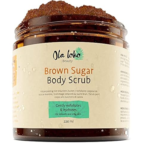 Exfoliating Brown Sugar Body Scrub for All Skin Types - With Calendula Flower and Hyaluronic Acid for Firm, Hydrated Skin - Organic Exfoliating Body Scrub to Reduce Stretch Marks, Dry, Dead Skin Cells Cover