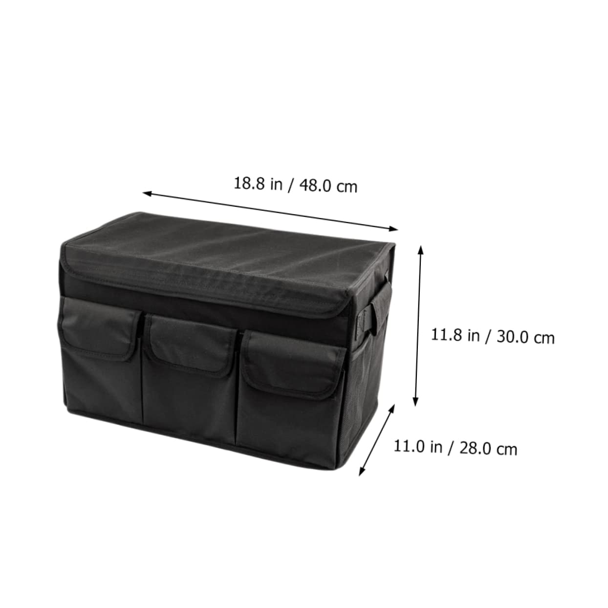 Boîte de Rangement Pliable Noir en Tissu Oxford pour Coffre de Voiture