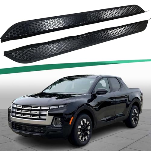 2PCS/Set All Black Running Board Fits for Hyundai Santa Cruz 2022 2023 2024 2025 2026 Aluminum Side Step Side Bar Car Protect Stairs Pedals with Mounted Brackets Screws
