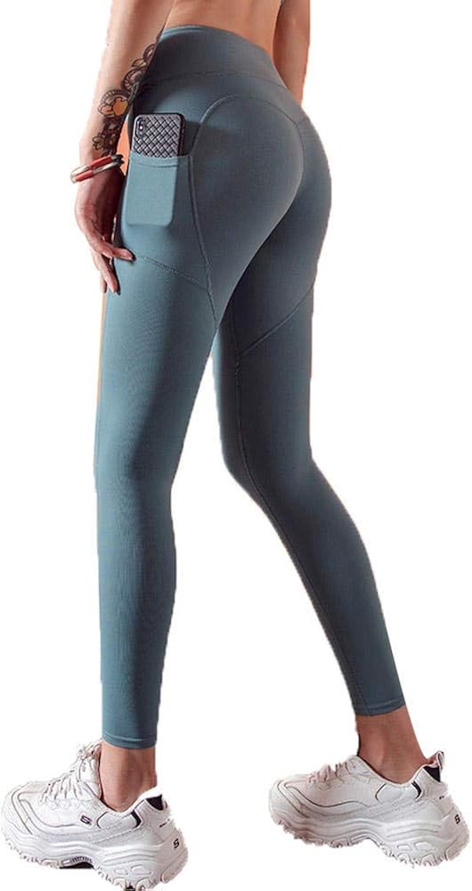 Womens Sports Leggings High Waist Fitness Capris Running Tights with