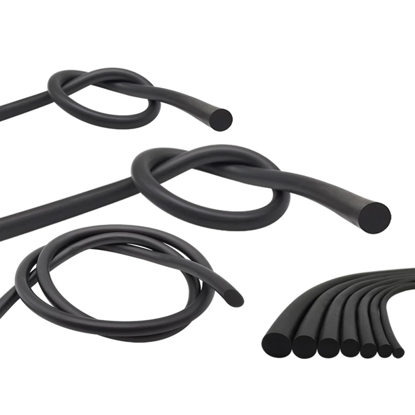 Produktbild von NBR O-Ring Kordel 3m – Schwarz, 1,5–10mm Durchmesser, Nitrilkautschuk, öl- & Säurebeständig, -40 Bis 120°C, Für Dichtungen & Maschinen