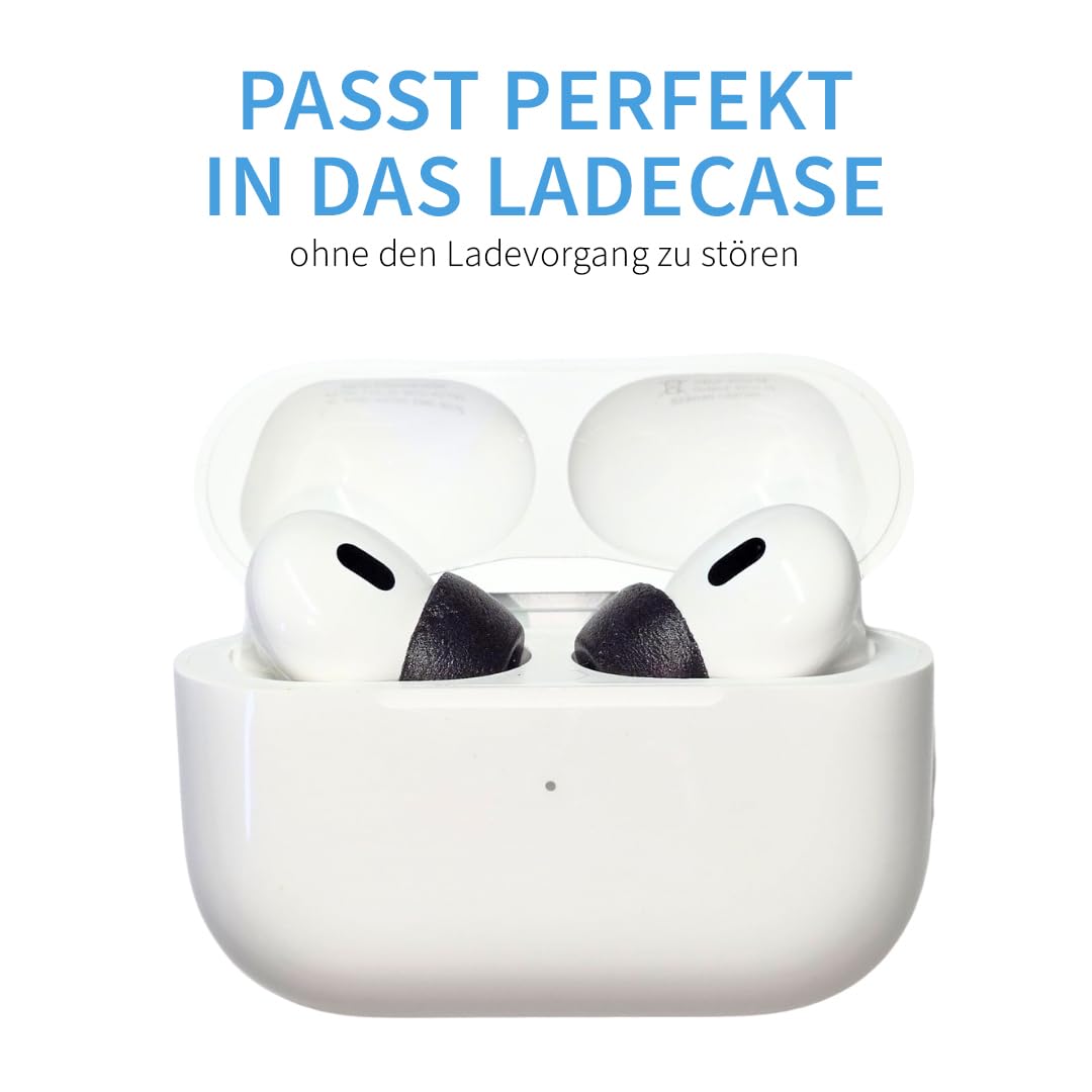 Comply 3.0 Premium piankowe zatyczki do uszu, kompatybilne z Apple AirPods Pro Gen 1 i 2, duży rozmiar, nowa edycja limitowana, Phantom Black, 3 pary, izolacja Superior Noise, Made in The USA