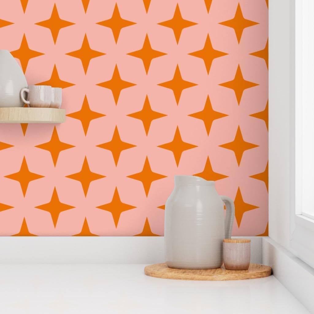 Peel & Stick Wallpaper Swatch - Mid Century Modern Retro Inspired Atomic Era 1950S 1960S Look Custom Removable Wallpaper by Spoonflower