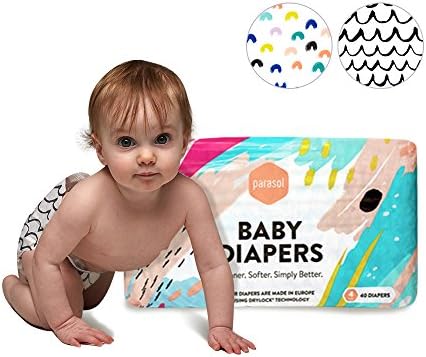 Parasol Baby Diapers, Hypoallergenic, Chlorine Free, Sensitive Skin Safe, Ultra Soft, Super Absorbent - Premium Quality, Size 3, Delight Collection, 50 Count