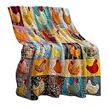 Manta de pollo, manta de franela plegable, transpirable, suave, manta de pollo para adultos, para amigos, picnic, sofá, cama, interior, hogar, dormitorio, cumpleaños, inauguración de la casa