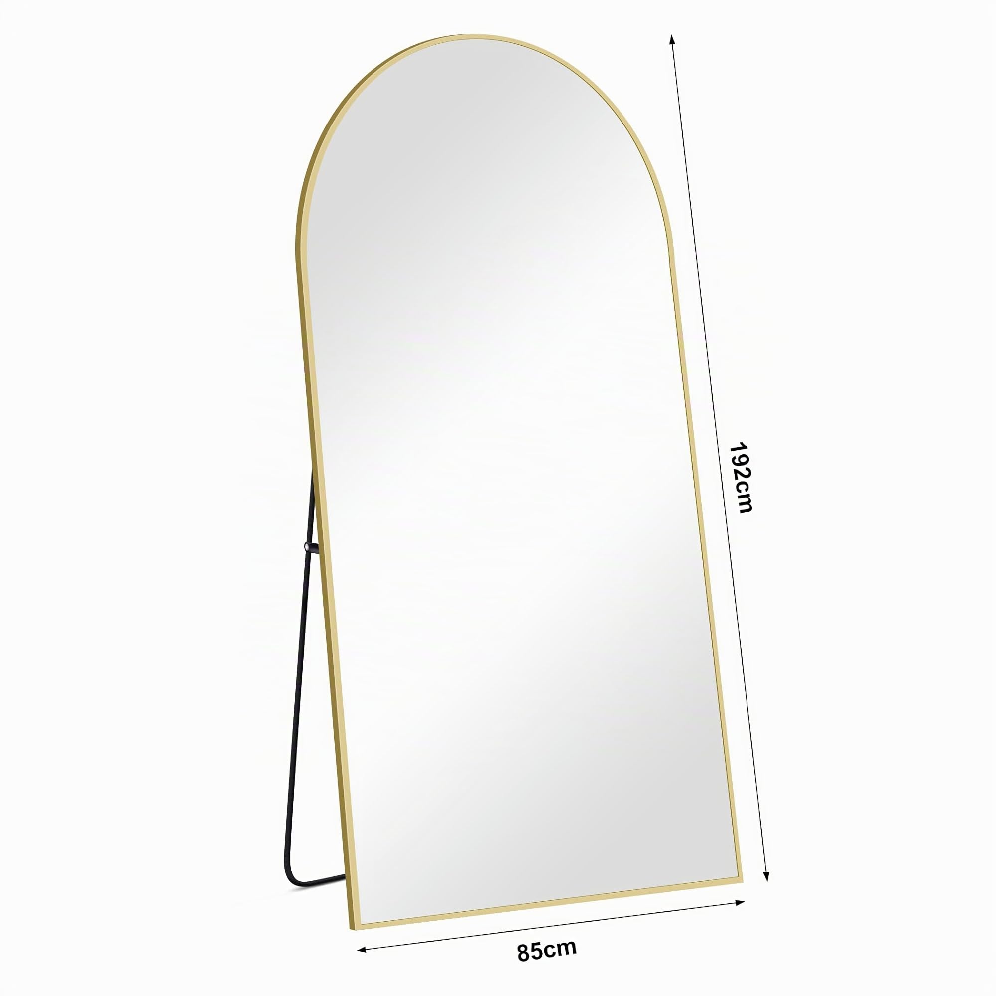 KOCUUY Specchi ad Arc a Figura Intera, 192 x 85 cm Oro Specchio da Appoggio Grande Per In Piedi, Grande Specchi da Parete Con Cornice In Metallo Per Soggiorno, Camera da Letto, Corridoio