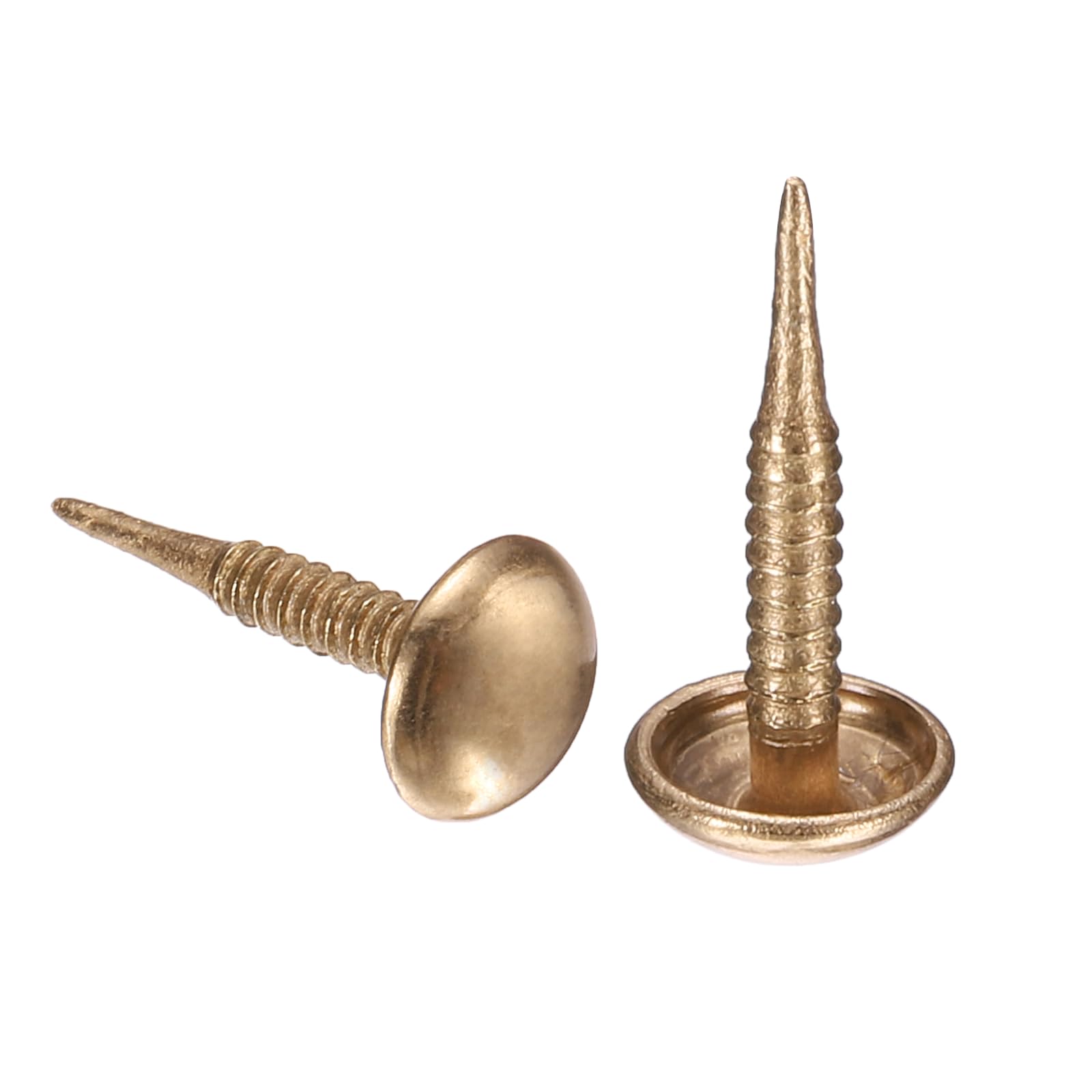 sourcing map 100Pcs Upholstery Nails, 6x13.5mm Upholstery Tacks Furniture Tacks Round Head Decorative Tack for Sofas Beds DIY Project, Light Gold