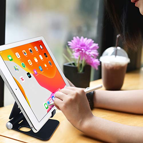 Aduro U-Rise Xl Adjustable Aluminum Tablet Stand Ipad Holder Foldable Phone Stand Compatible With Iphone Ipad Pro 11, 9.7, 10.5 Air Mini 4 3 2, Nexus, Tab, E-Reader (4-12") Black #TOP4