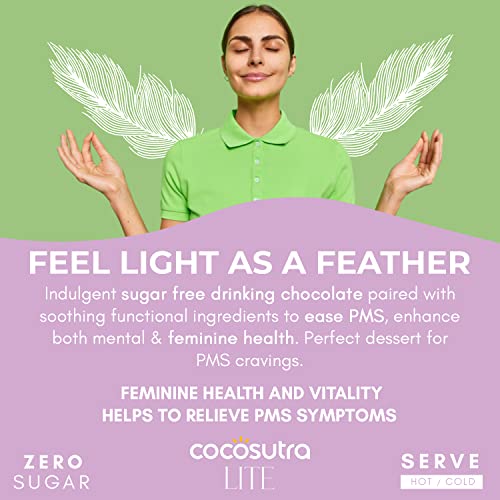 Image of Cocosutra SOOTHE & GLOW Sugar Free Drinking Chocolate Hamper | 2 * 10 Single Serve Sachets | For Feminine Health & Skin Renewal | Low Carb, Low Calorie | Stevia & Erythritol based | 400g