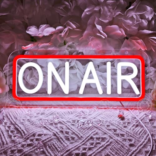 Image of SYLHOME On Air Led Neon Light Sign Home Bedroom Man Cave Game Room Bar Pub Studio Club Wall Sign Decor Birthday Christmas Party Sign Gifts 11.81 inch X 4.72 inch USB Red & Cold White