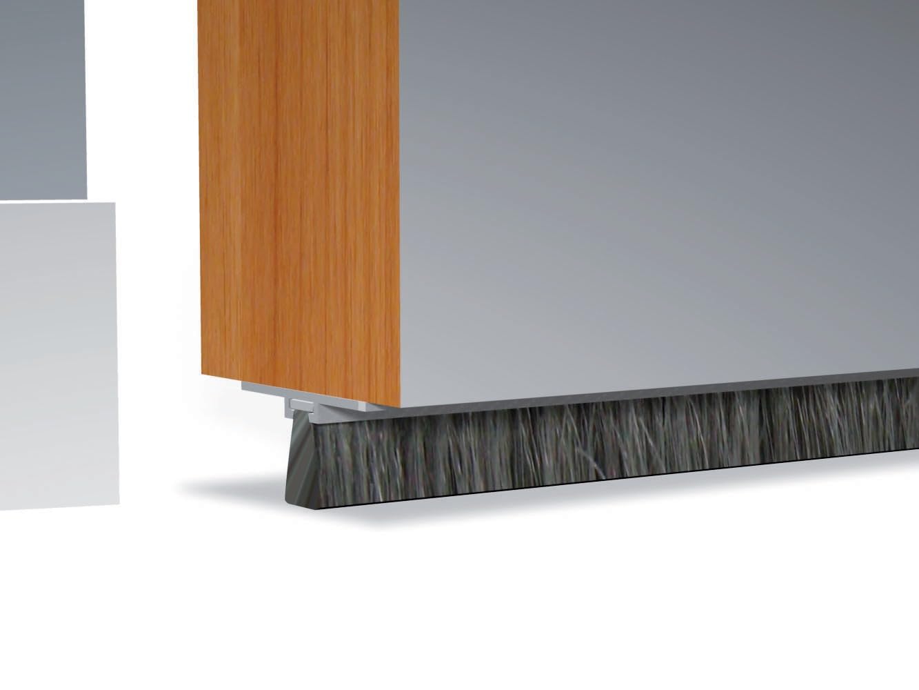 Profilé aluminium à brosse souple 3 m Bas de porte DBS Ellen