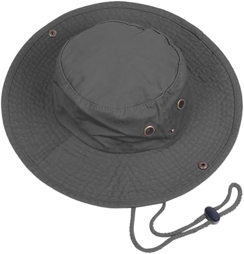 Miniatura 2 de Sombreros de pescador con cuerda de ala ancha para senderismo, pesca, protección solar UV, safari, unisex
